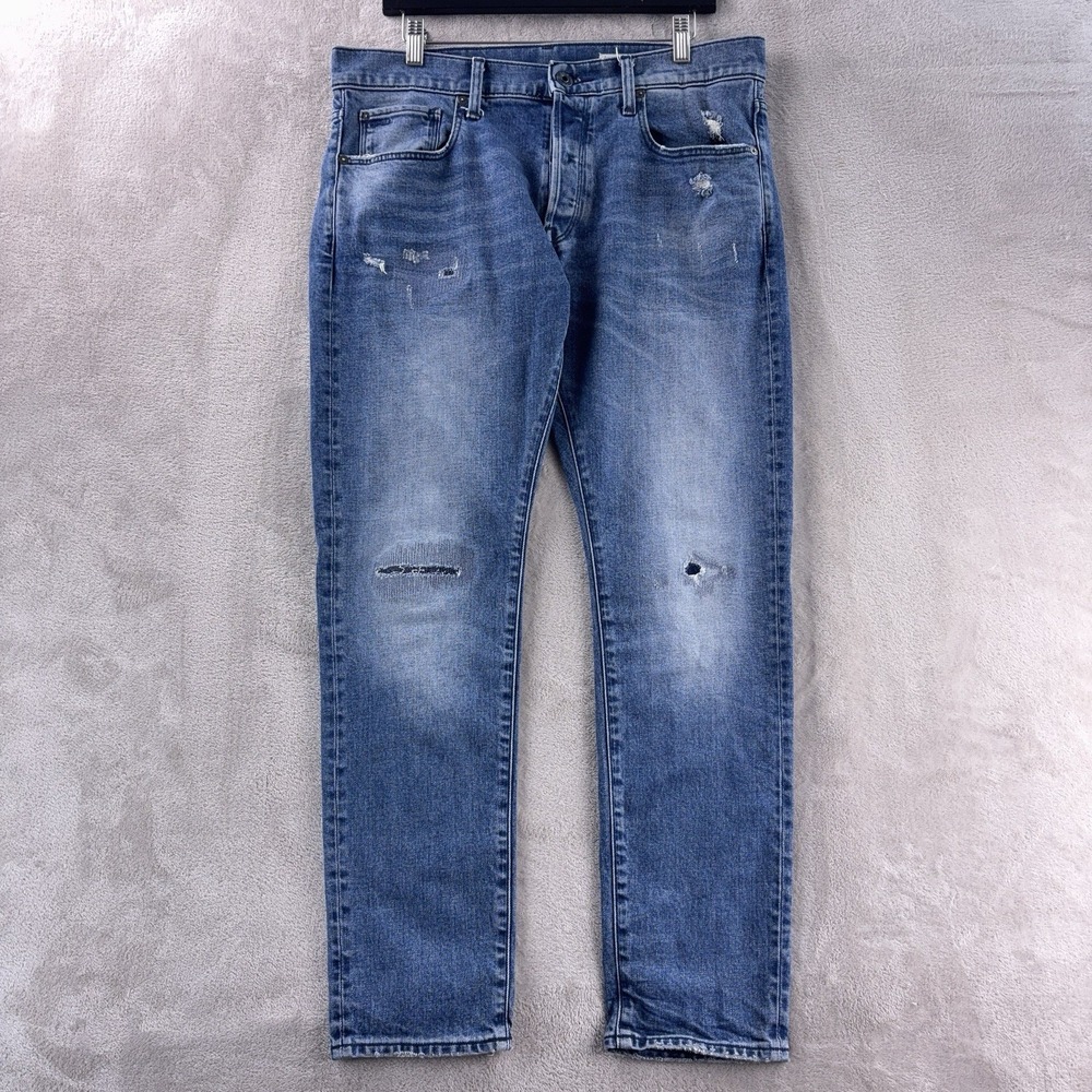 G-Star RAW 3301 Slim‎ Jeans Mens Size 34x30 Blue Denim Stretch Classic